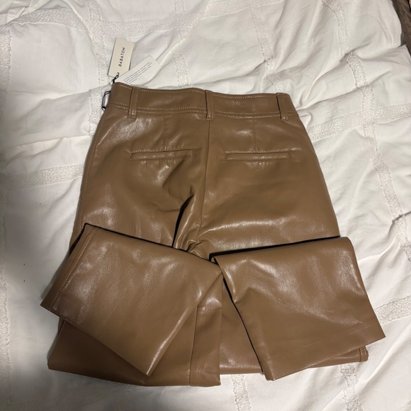 Babaton Command Cropped Vegan Leather Pants — Camel (Size 0, NWT) - Picture 2 of 5